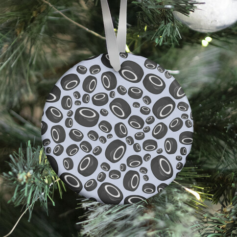 Hockey Pucks Pattern Ornament