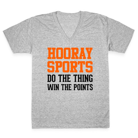 Hooray Sports (Orange) V-Neck Tee Shirt