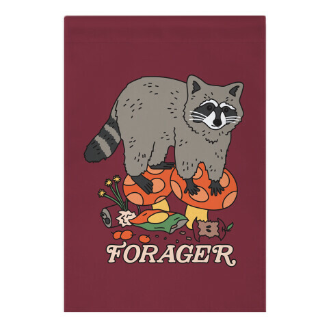 Forager Raccoon Garden Flag