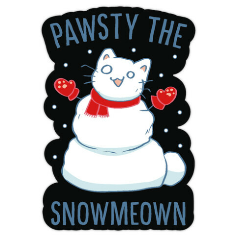 Pawsty The Snowmeown Die Cut Sticker