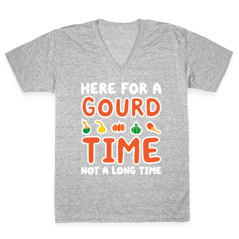 Here For A Gourd Time Not A Long Time V-Neck Tee Shirt