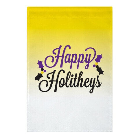 Happy Holitheys! Non-binary Holiday Garden Flag