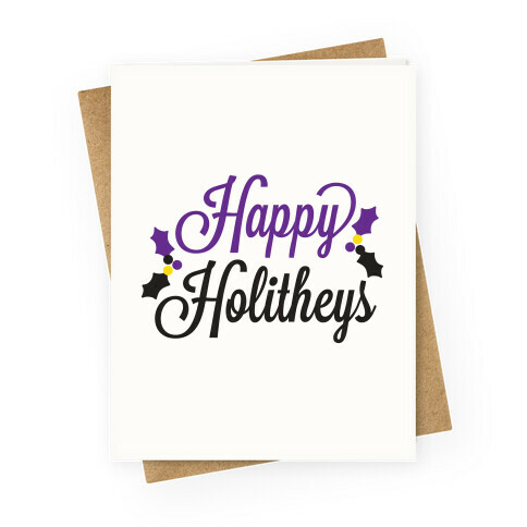 Happy Holitheys! Non-binary Holiday Greeting Card