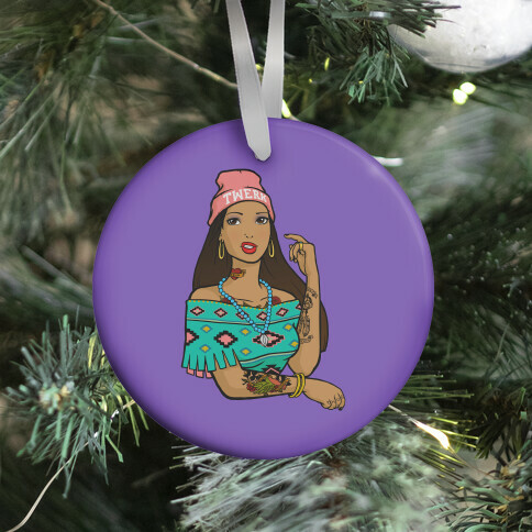 Hipster Pocahontas Ornament