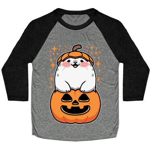 Cute Halloween Seal Baseball Tee