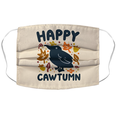 Happy Cawtumn Crow Parody Accordion Face Mask