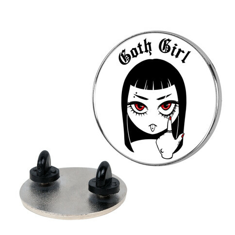 Goth Girl (white) Pin