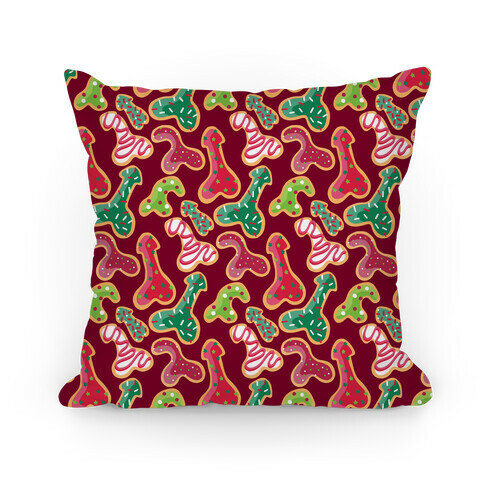 Penis Christmas Cookies Pattern Pillow