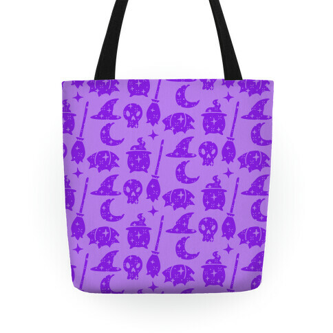 Sparkle Witch Pattern (Purple) Tote