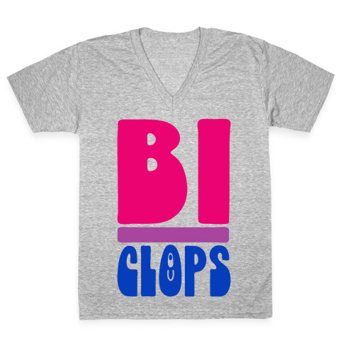 Bi-Clops Bisexual Cyclops Parody V-Neck Tee Shirt