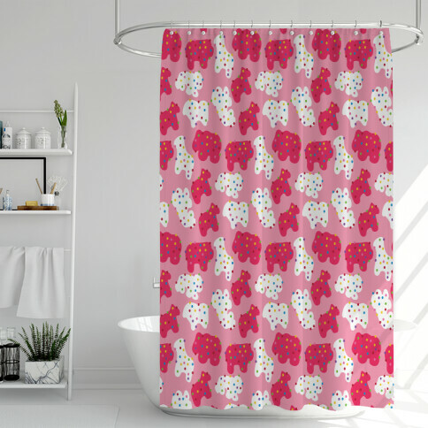 Frosted Animal Cracker Pattern Shower Curtain