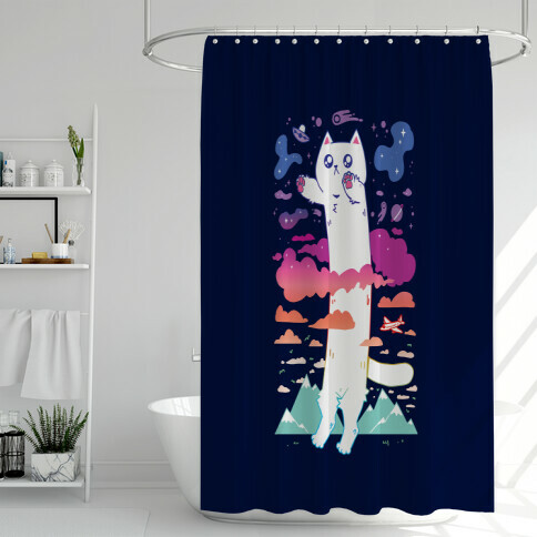 Long Cat Shower Curtain