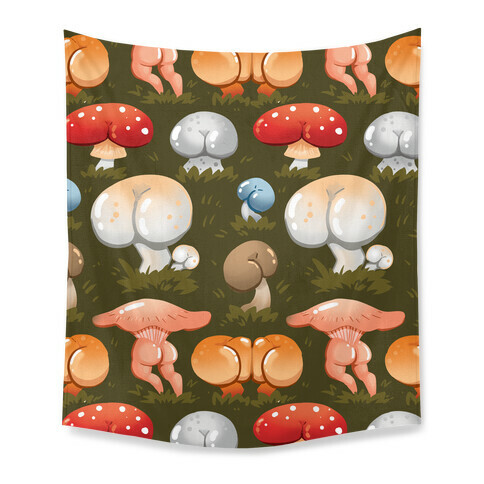 Butt Mushroom Pattern Tapestry