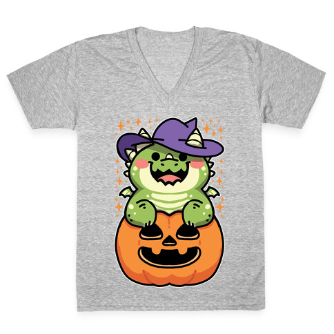 Cute Halloween Dragon V-Neck Tee Shirt