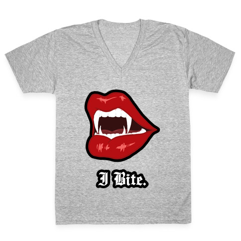 I Bite. V-Neck Tee Shirt