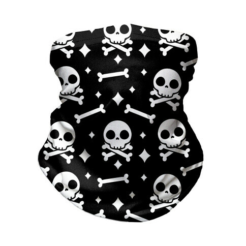 Cute Skull N' Bones Pattern (Black) Neck Gaiter