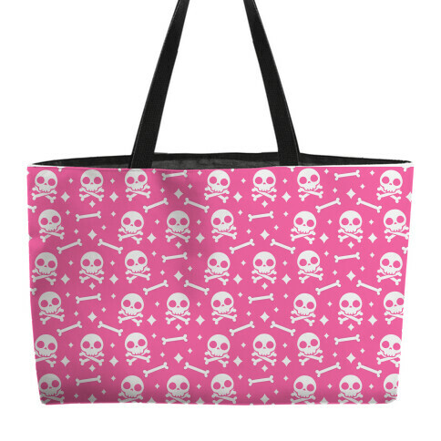 Cute Skull N' Bones Pattern (Pink) Weekender Tote