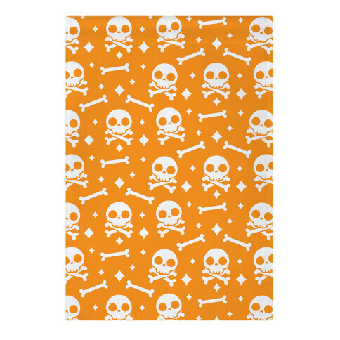 Cute Skull N' Bones Pattern (Orange) Garden Flag