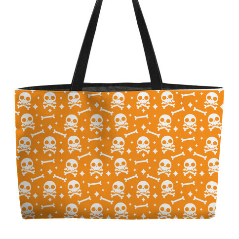 Cute Skull N' Bones Pattern (Orange) Weekender Tote