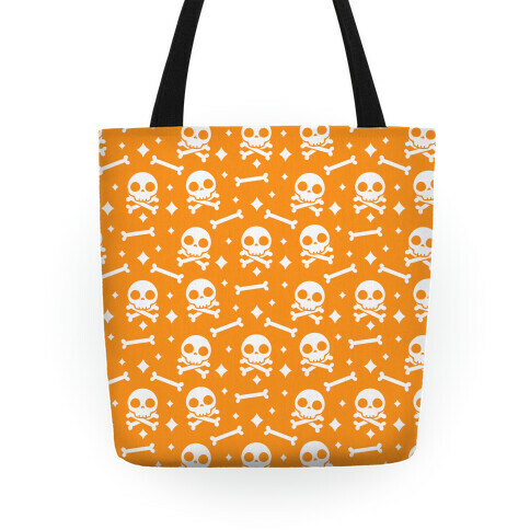 Cute Skull N' Bones Pattern (Orange) Tote