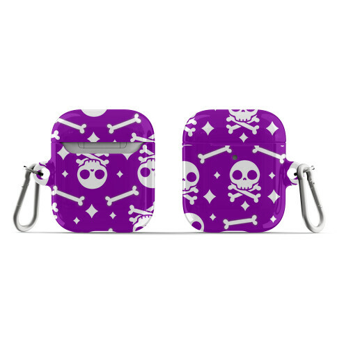 Cute Skull N' Bones Pattern (Purple) AirPod Case