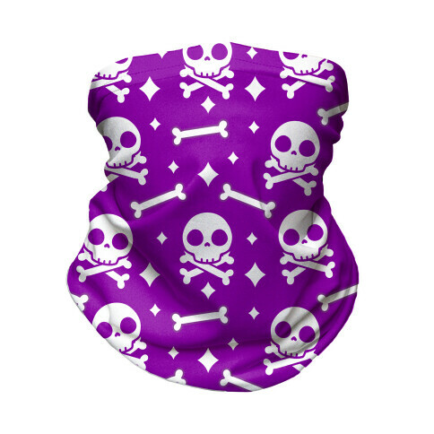 Cute Skull N' Bones Pattern (Purple) Neck Gaiter