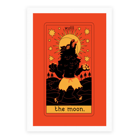 The Moon Werewolf Tarot Poster