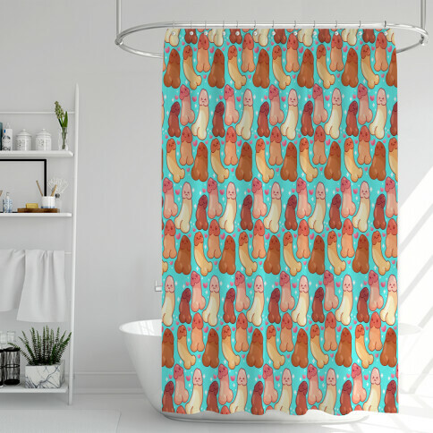 Kawaii Penises Pattern Shower Curtain