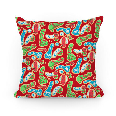 Phallic Christmas Cookies Pillow