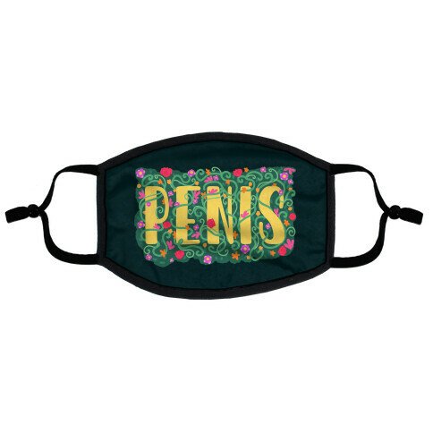 Hidden Penis Typography Flat Face Mask