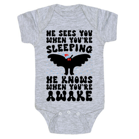 He Sees You When You're Sleeping Mothman Parody Baby One-Piece