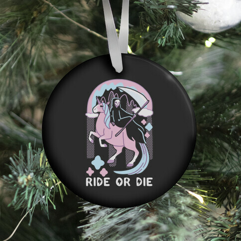 Ride or Die - Grim Reaper and Unicorn Ornament