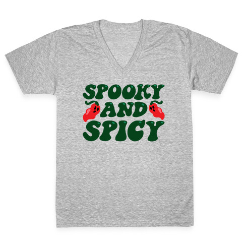 Spooky and Spicy Ghost Peppers V-Neck Tee Shirt