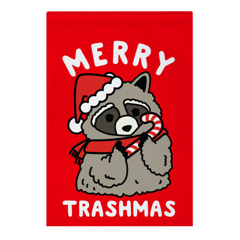 Merry Trashmas Raccoon Garden Flag