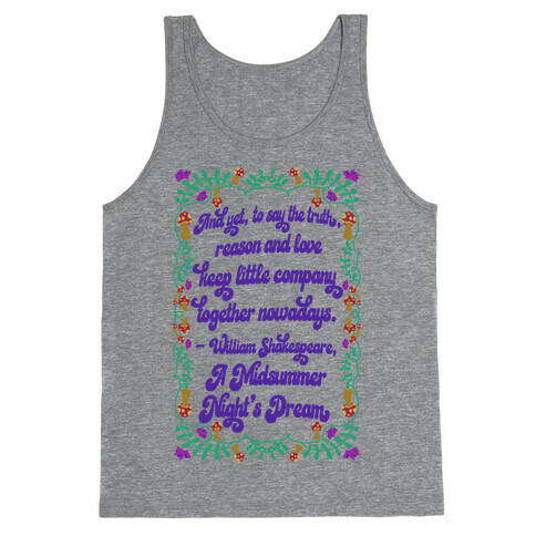  A Midsummer Night's Dream Quote Tank Top