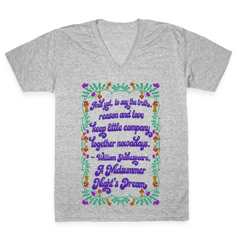  A Midsummer Night's Dream Quote V-Neck Tee Shirt