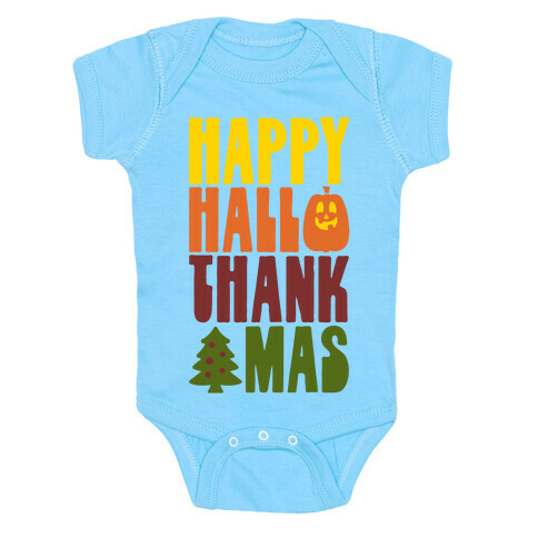 Happy Hallothankmas Baby One-Piece