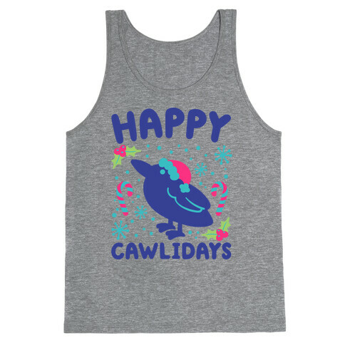 Happy Cawlidays Crow Holiday Parody Tank Top