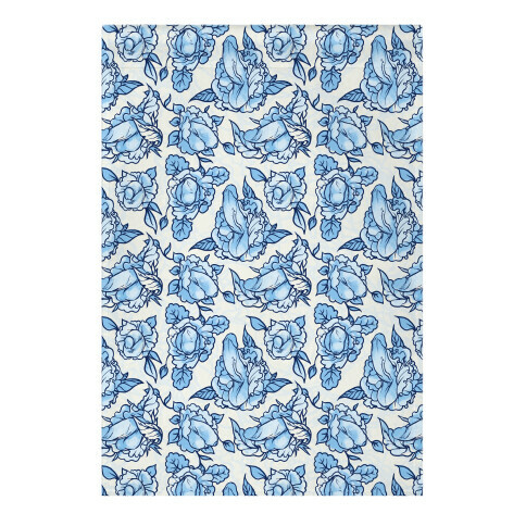 Floral Penis Pattern Blue Garden Flag