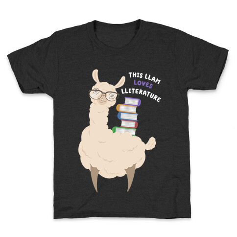 This Llam Loves Lliterature Kids T-Shirt