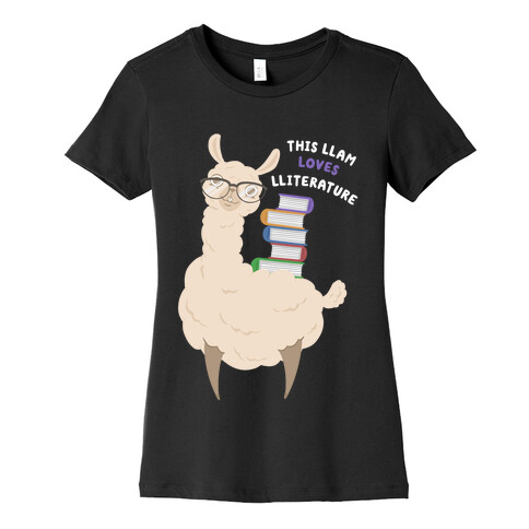 This Llam Loves Lliterature Womens T-Shirt