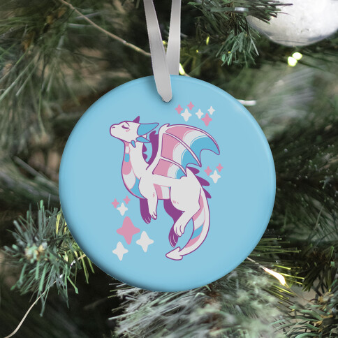 Trans Pride Dragon Ornament