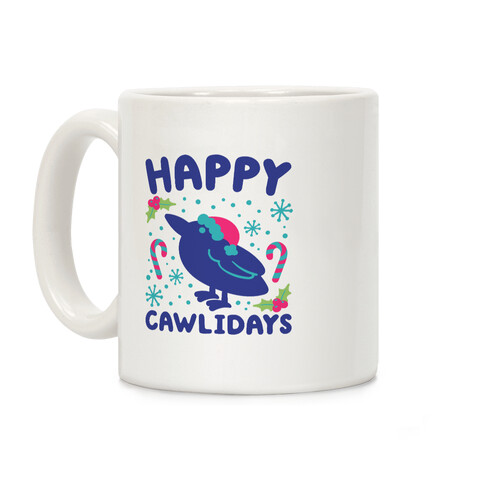 Happy Cawlidays Crow Holiday Parody Coffee Mug