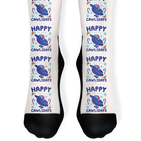 Happy Cawlidays Crow Holiday Parody Sock