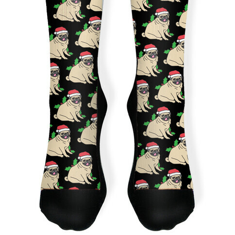 Christmas Pug Pattern Sock