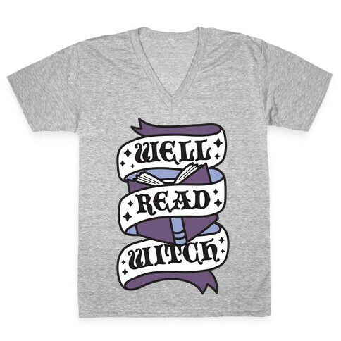 Well Read Witch V-Neck Tee Shirt