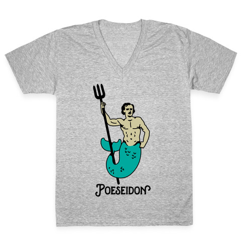 POEseidon, Edgar Allan Poe Poseidon V-Neck Tee Shirt