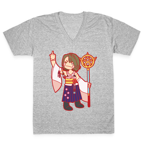 Yuna Giving The Finger V-Neck Tee Shirt