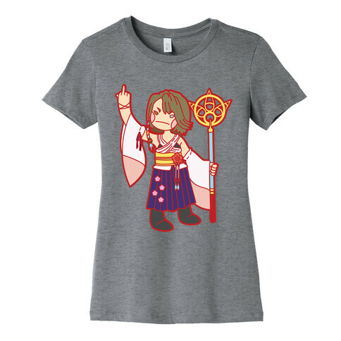 Yuna Giving The Finger Womens T-Shirt