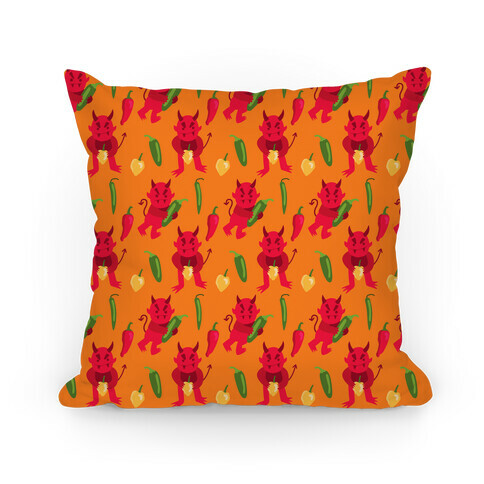 Spicy Demons Pattern Pillow